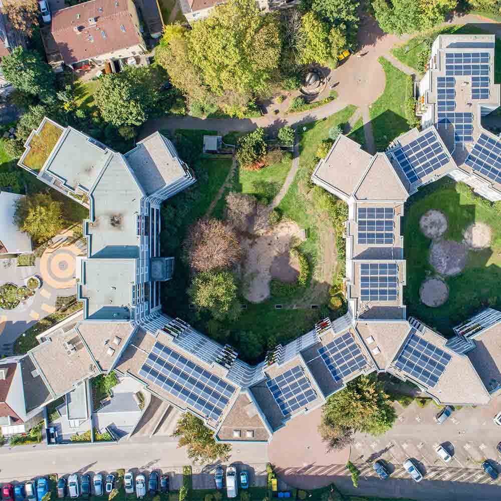 Professional solar panel installation on rooftop